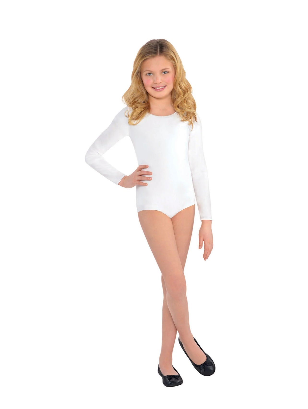 GIRLS WHITE BODYSUIT - SIZE M/L