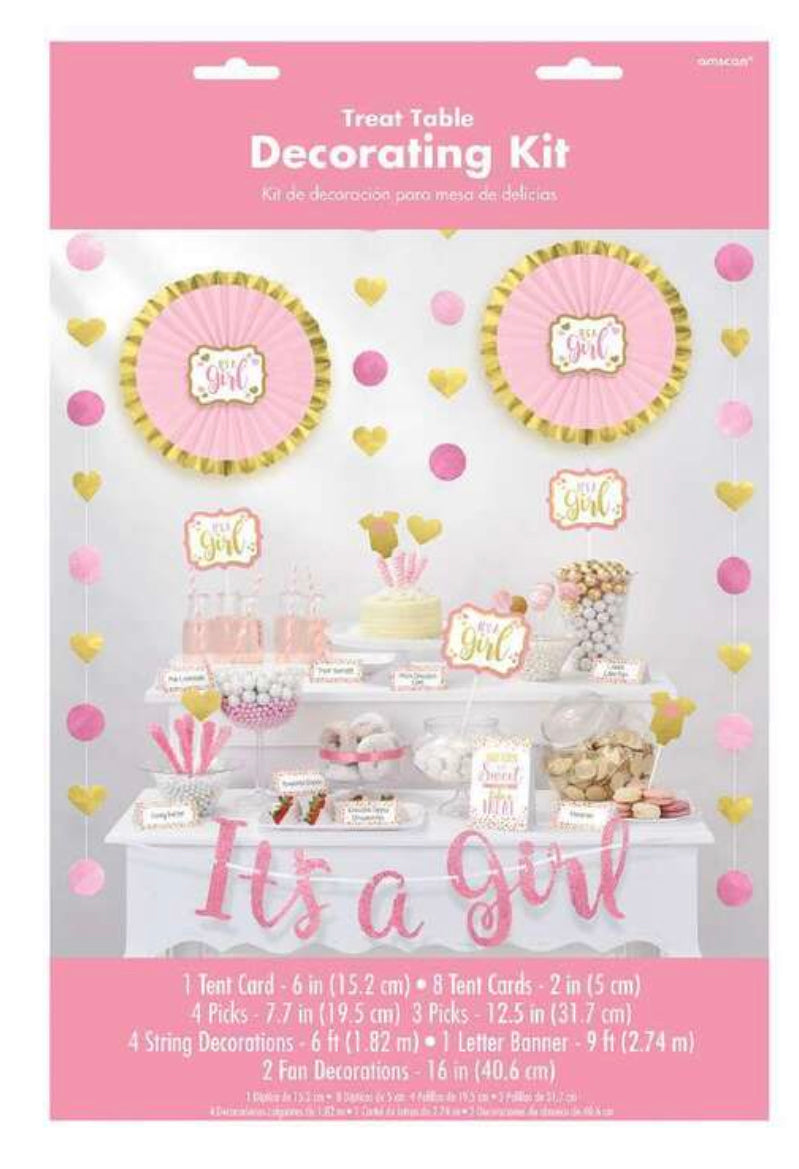 IT'S A GIRL TREAT TABLE DECORATING KIT