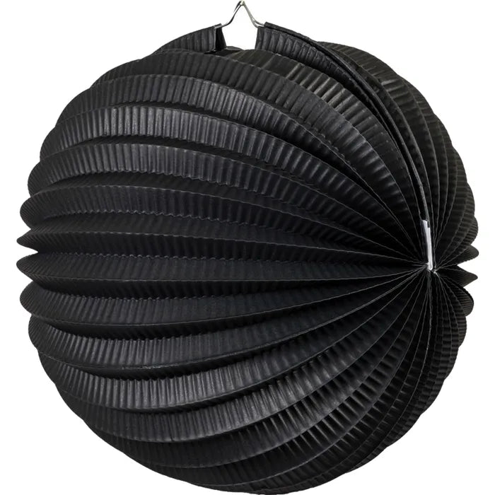 BLACK ACCORDION PAPER LANTERN 35CM