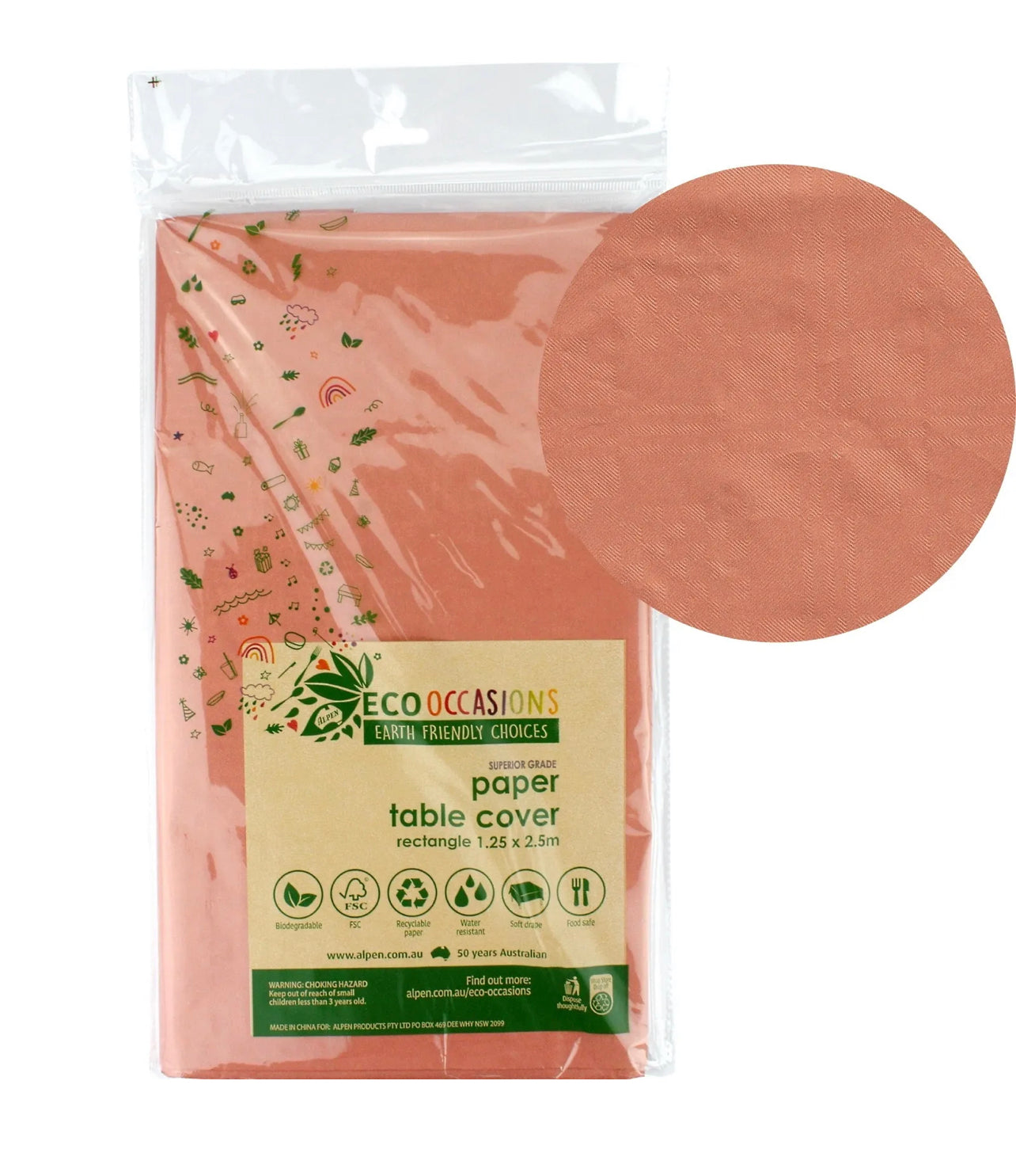 ROSE GOLD ECO BIODEGRADABLE PAPER TABLECLOTH