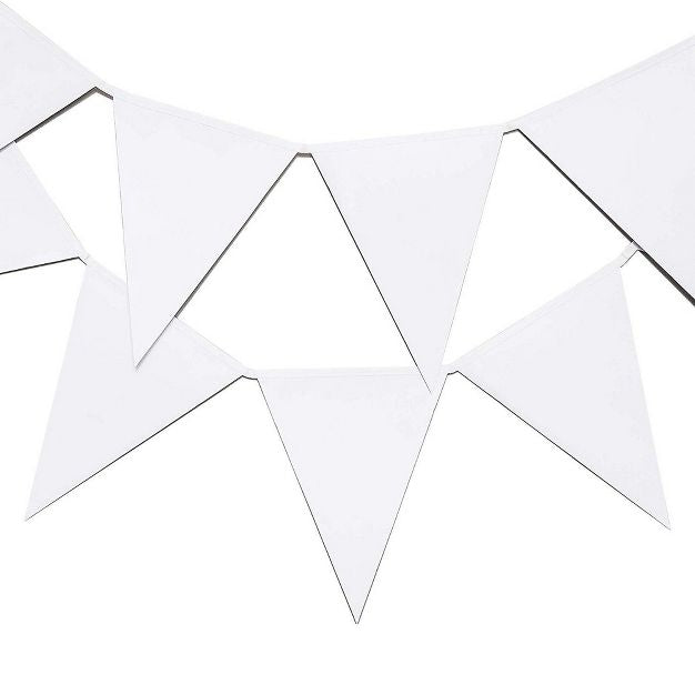 WHITE PENNANT BANNER