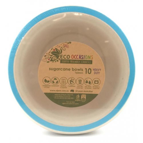 Sugarcane Bowls 160mm Light Blue P10
