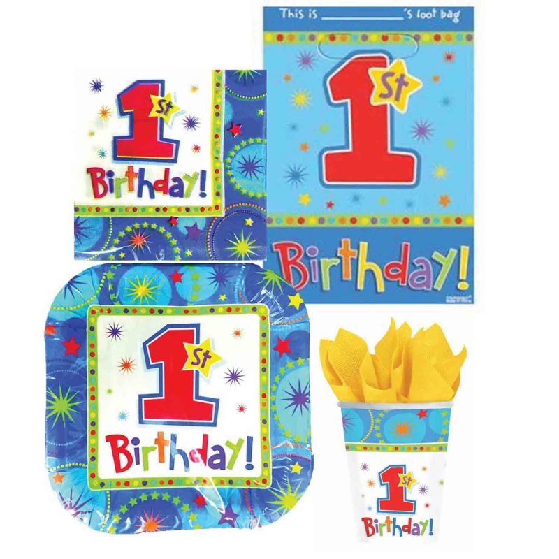 1st Birthday One-derful 40 piece party pack - boy