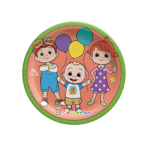 Cocomelon Round Paper Plates - Pack of 8