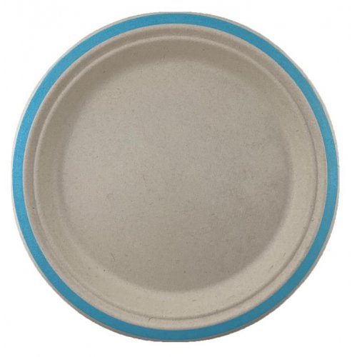 Sugarcane Lunch Plates 180mm Light Blue 10 pack