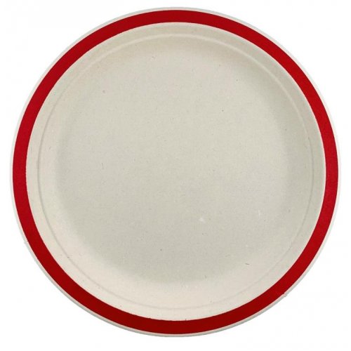 Sugarcane Lunch Plates 180mm Red 10 pack