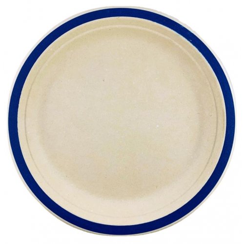 Sugarcane Lunch Plates 180mm Royal Blue 10 pack