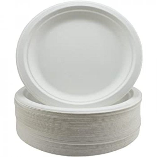 Sugarcane Lunch Plates 180mm White 10 pack