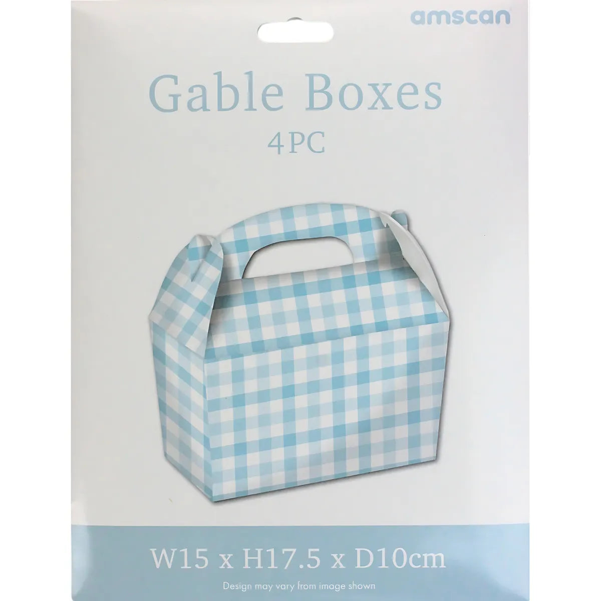 PASTEL BLUE GINGHAM LOLLY/TREAT BOXES (PACK OF 4)