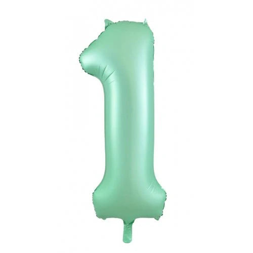 PASTEL MATTE GREEN FOIL NUMBER 1 BALLOON 86CM