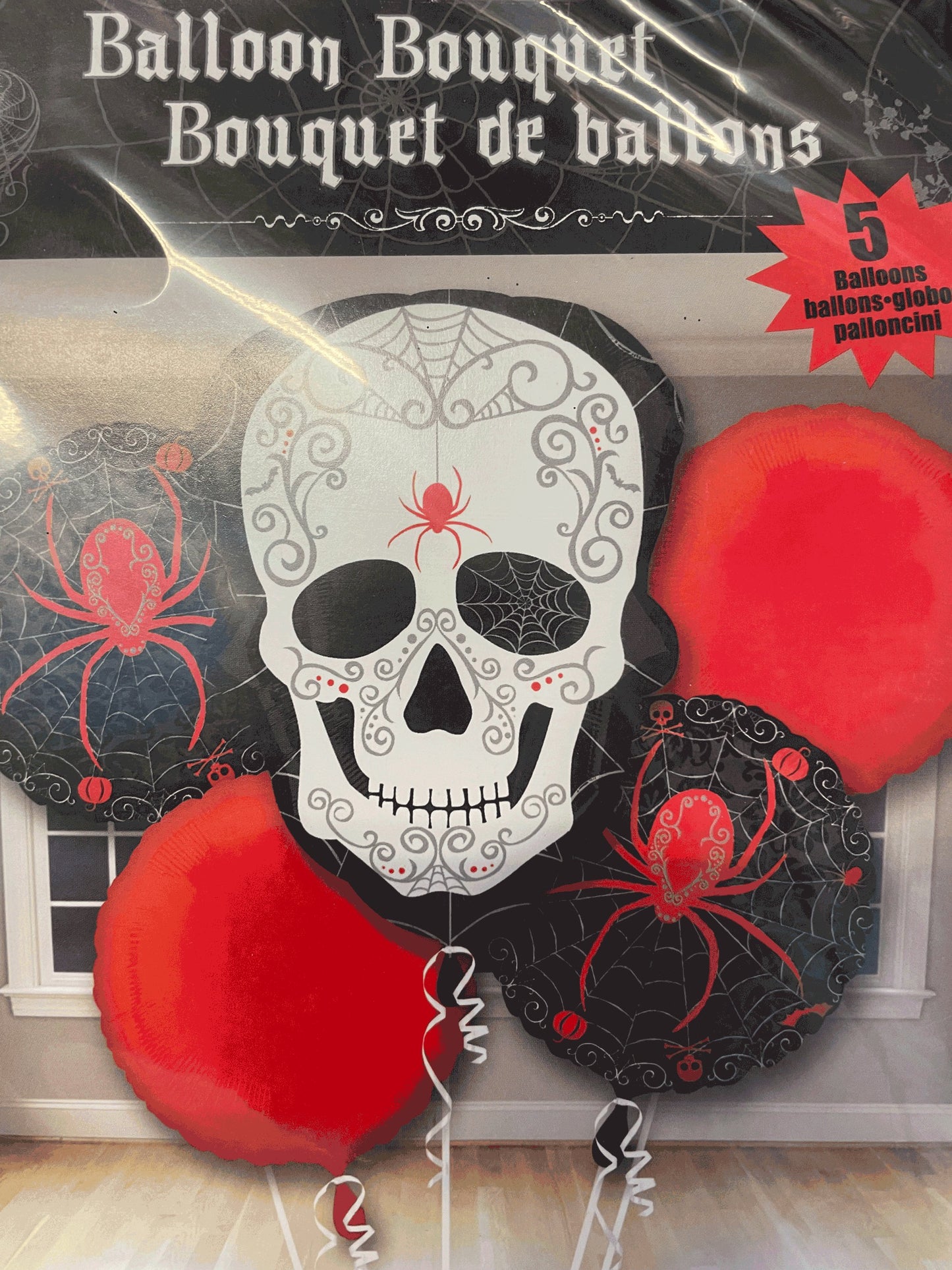 Skull & Spider balloon bouquet