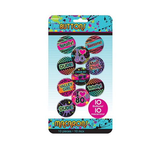 80’s PARTY THEME BUTTONS