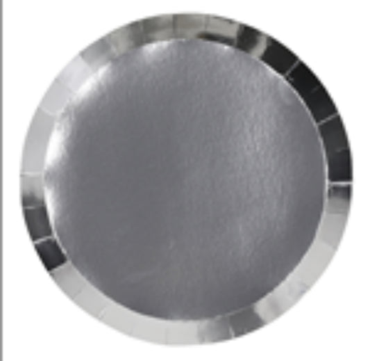 FS METALLIC SILVER PAPER BANQUET PLATE 10.5" (PACK OF 10)