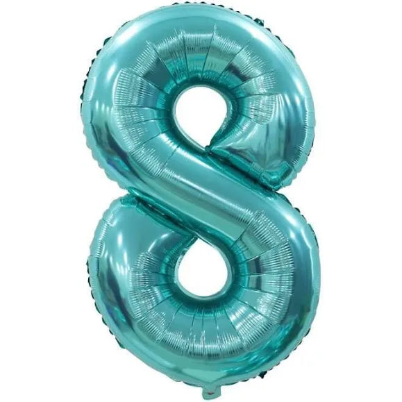 TEAL FOIL 8 BALLOON 86CM