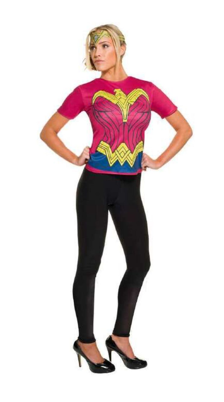 WONDER WOMAN DAWN OF JUSTICE ADULT TOP & TIARA (SIZE MEDIUM)