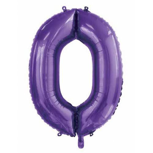 PURPLE FOIL 0 BALLOON 86CM