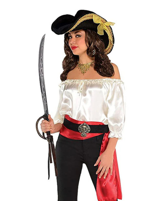 PIRATE IVORY BLOUSE WOMENS COSTUME (ADULT STANDARD)