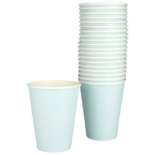 PASTEL BLUE PAPER CUPS 354ML (PACK OF 20)