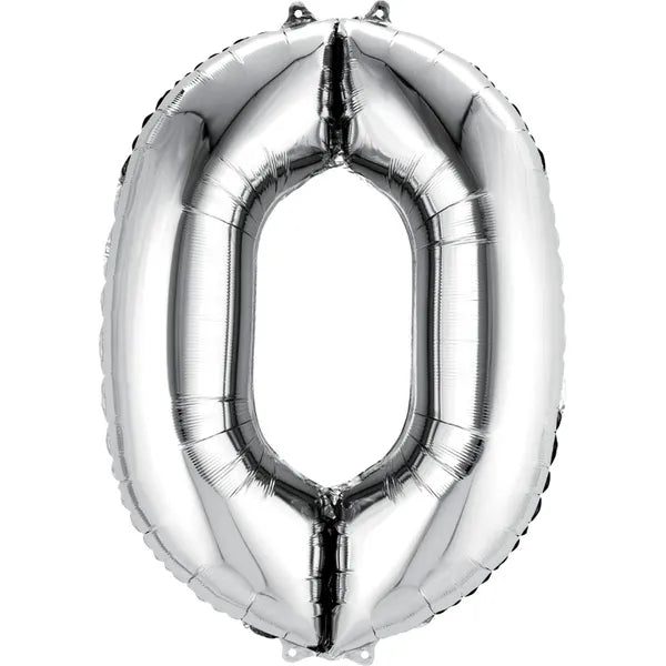SILVER FOIL 0 BALLOON 86CM