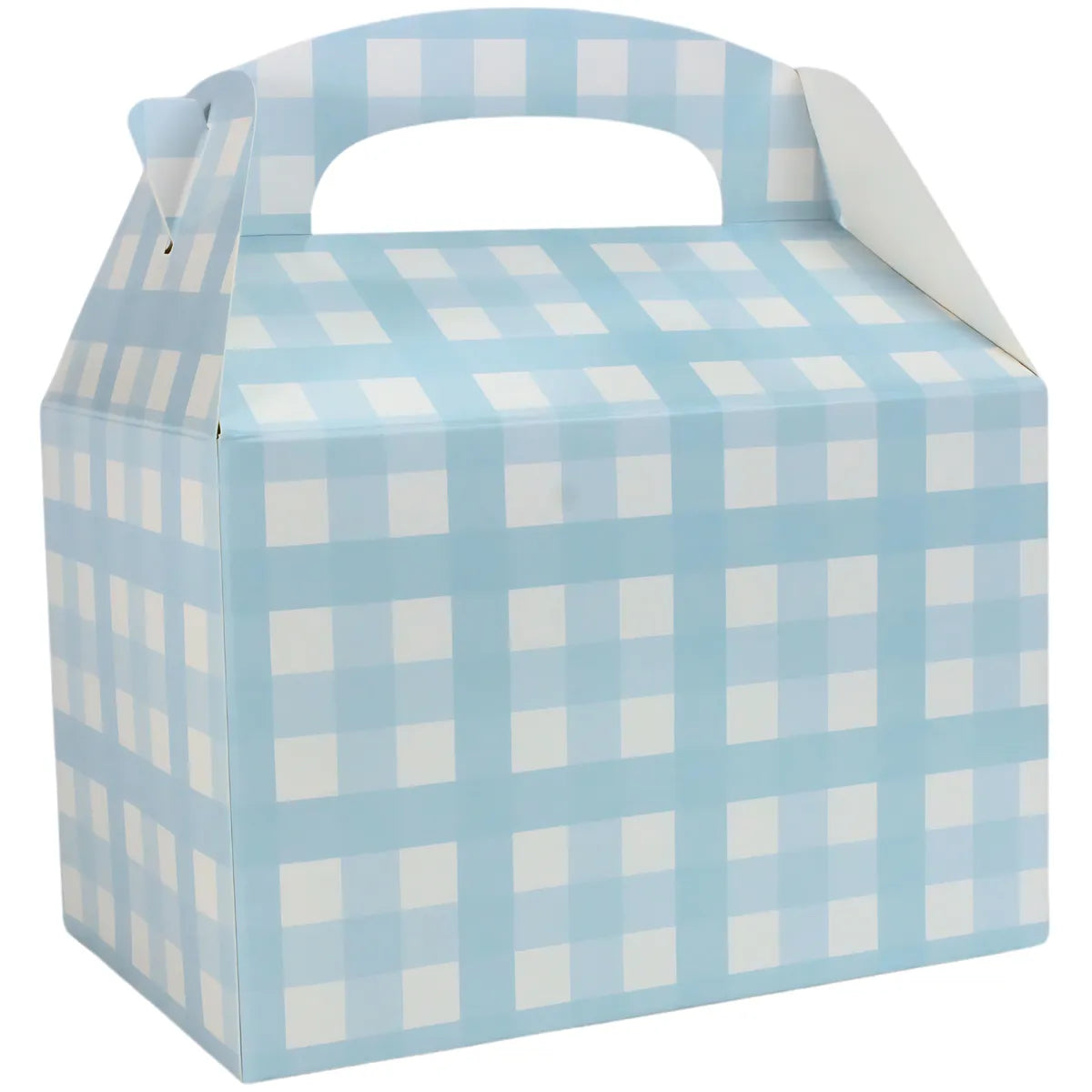 PASTEL BLUE GINGHAM LOLLY/TREAT BOXES (PACK OF 4)