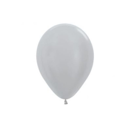 SEMPERTEX REFLEX SILVER 30CM LATEX BALLOONS (PACK OF 50)