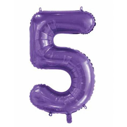 PURPLE FOIL 5 BALLOON 86CM