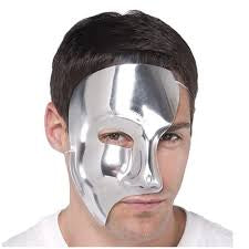 SILVER PLASTIC PHANTOM MASK