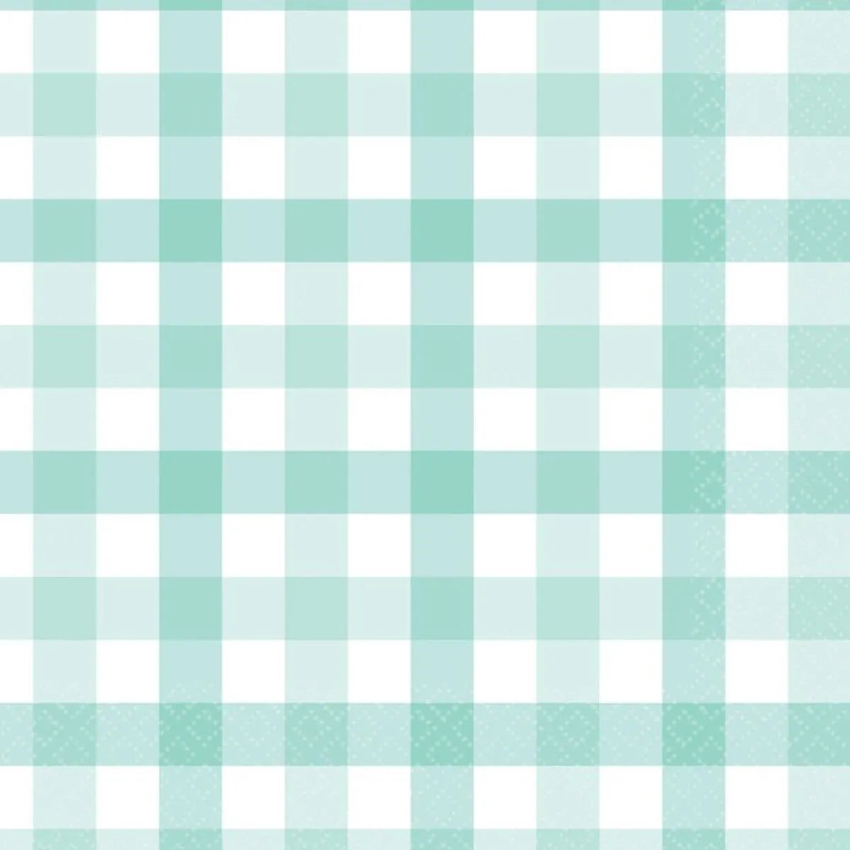 PASTEL MINT GREEN GINGHAM LARGE NAPKINS / SERVIETTES (PACK OF 16)