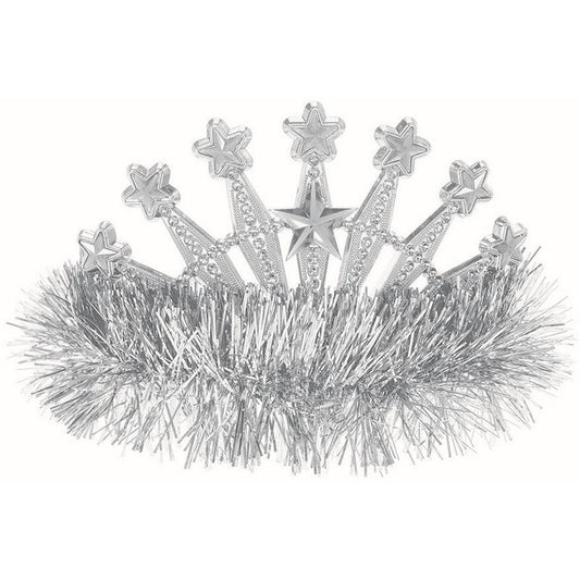 SILVER PLASTIC TIARA