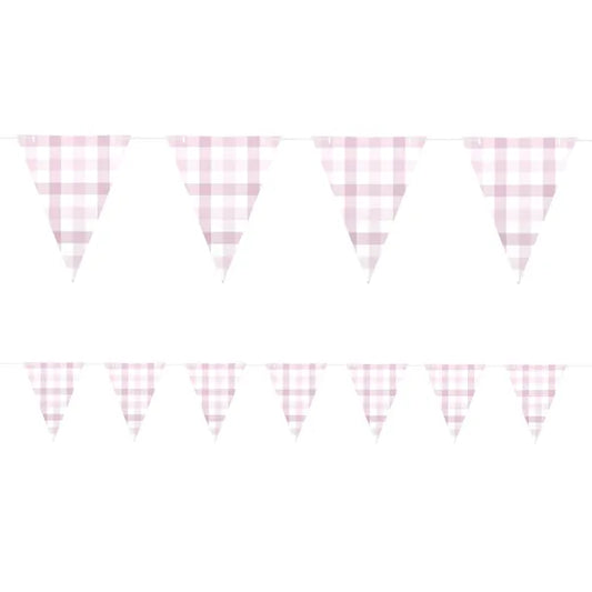 PASTEL PINK GINGHAM FLAG BANNER (3.9M)