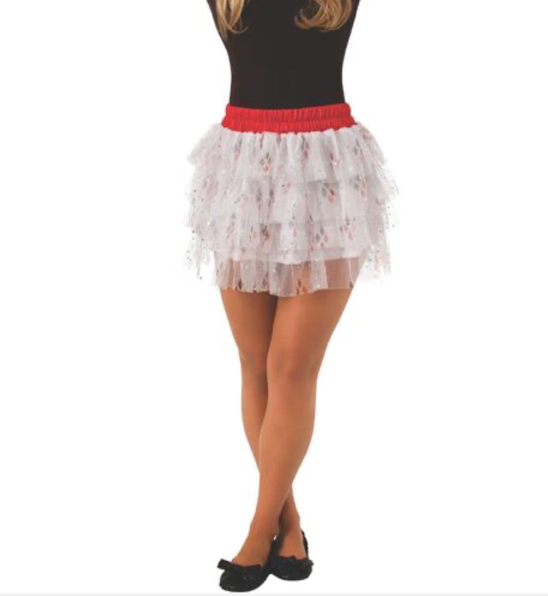 ADULT HARLEY QUINN COSTUME SKIRT WITH SEQUINS (SIZE STANDARD)