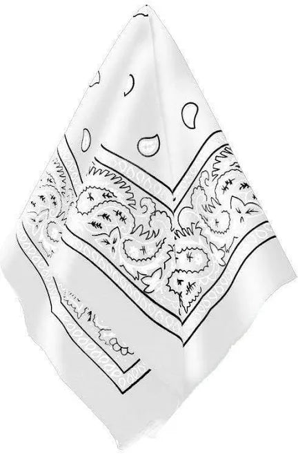 WHITE PAISLEY BANDANA