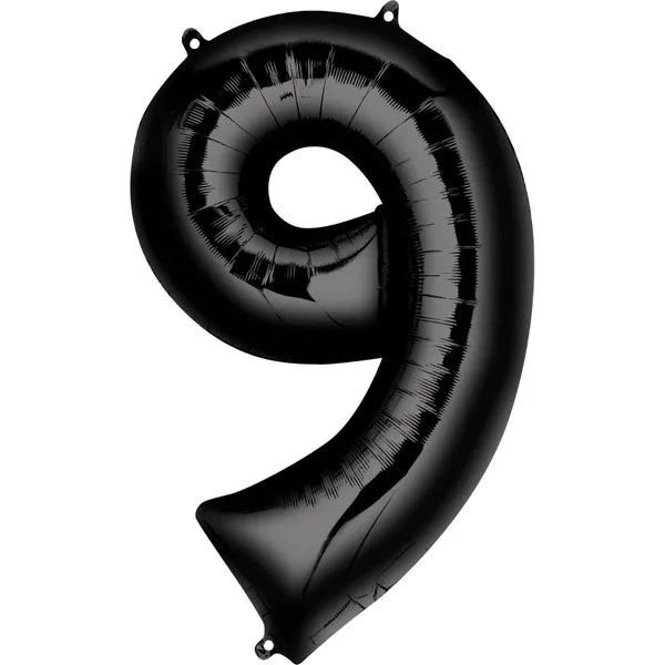 BLACK FOIL 9 BALLOON 86CM