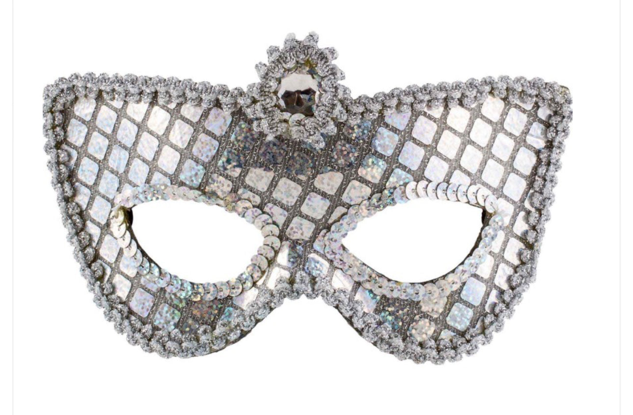 GRAND SEQUIN SILVER MASK