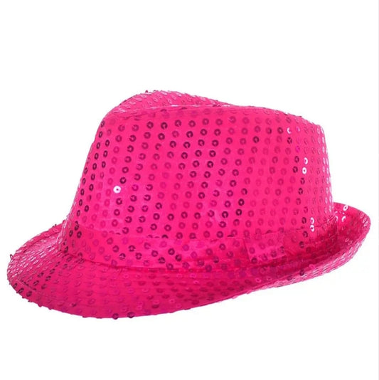 PINK SEQUINS FEDORA HAT