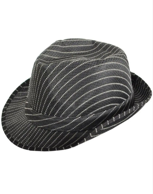 PINSTRIPE GANGSTER FEDORA HAT ADULT