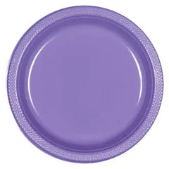 PURPLE 23CM REUSABLE PLATES (PACK OF 20)