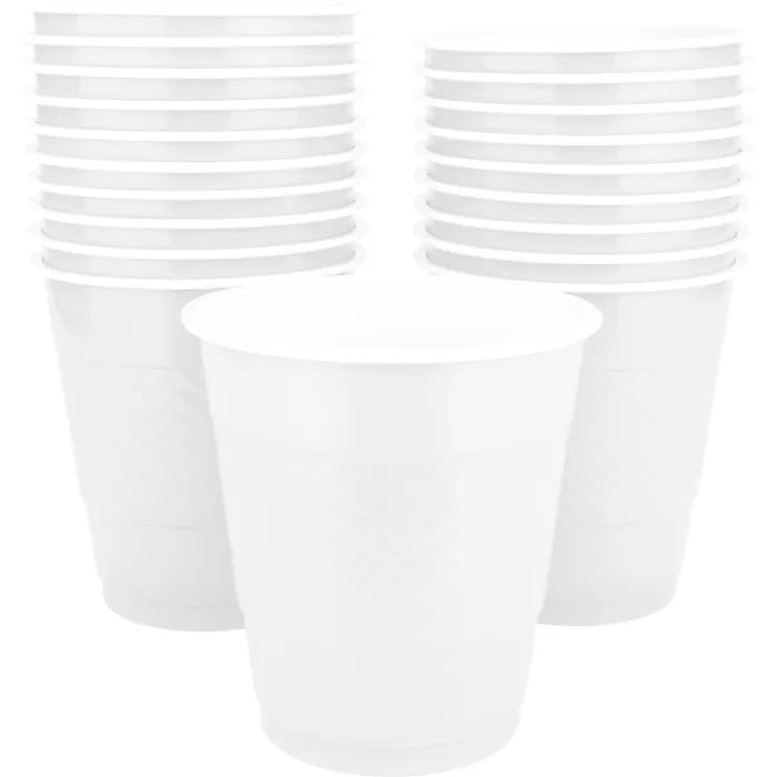 WHITE 355ML REUSABLE CUPS (PACK OF 20)