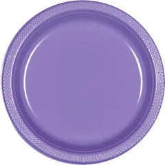 PURPLE 26CM REUSABLE PLASTIC PLATES (PACK OF 20)