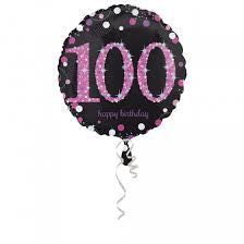 PINK SPARKLING CELEBRATION 100TH BIRTHDAY HELIUM BALLOON