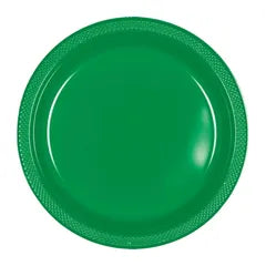 FESTIVE GREEN 17CM REUSABLE PLATES (PACK OF 20)