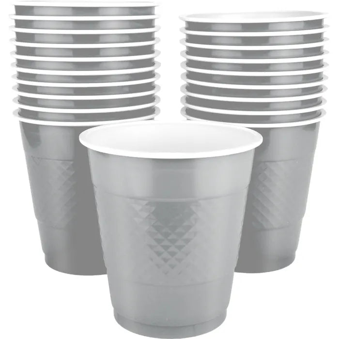 SILVER 355ML REUSABLE CUPS (PACK OF 20)