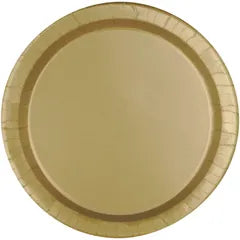 GOLD ROUND PAPER PLATES 23CM (PACK OF 20)