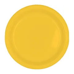 YELLOW 17CM REUSABLE PLATES (PACK OF 20)