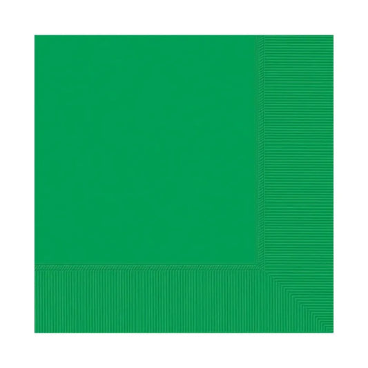 GREEN BEVERAGE NAPKINS / SERVIETTES (PACK OF 20)