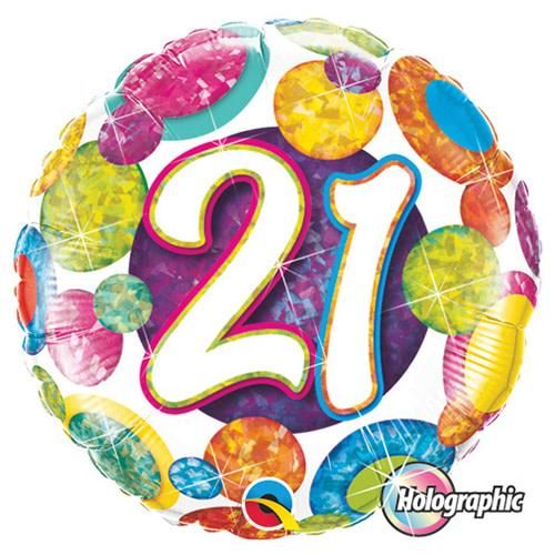 21st Birthday Bright & Bold 45cm Foil Balloon