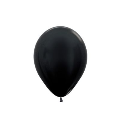 SEMPERTEX METALLIC BLACK 30CM LATEX BALLOONS (PACK OF 25)