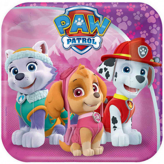 Paw Patrol Girl 17cm Square Plates