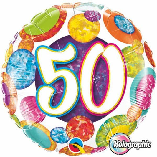 50th Birthday Bright & Bold 45cm Foil Balloon