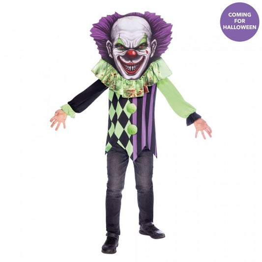 COSTUME SCARY CLOWN BIG HEAD 8-10 YEARS